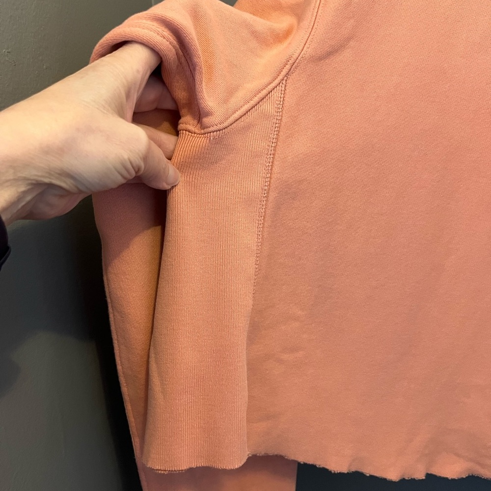 All Saints Navarre Cropped Sweatshirt. Apricot. Size Medium. - Picture 8 of 11
